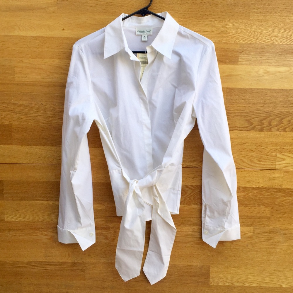 Coldwater Creek L/S White Button Up Blouse Size M
